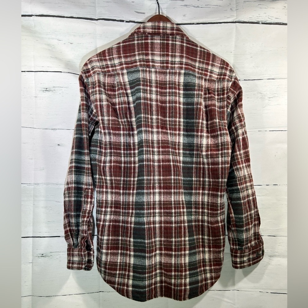Pendleton Lodge Wool Mens Plaid Button Down Flannel Long Sleeve Shirt Size Small - Picture 2 of 7